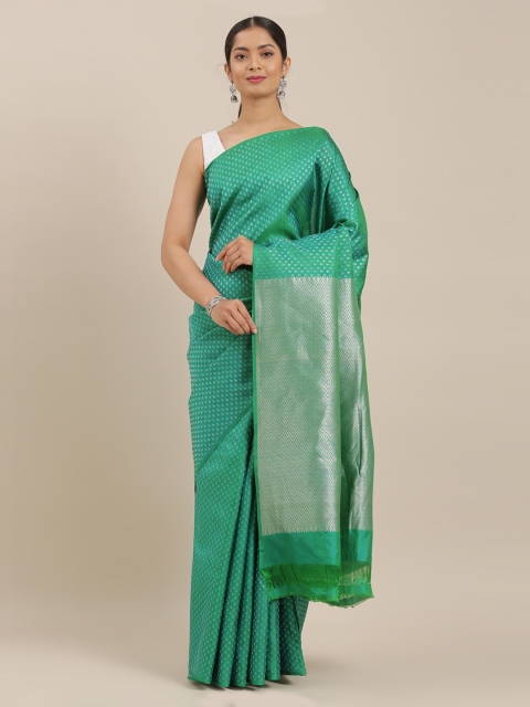 The Chennai Silks Green Pure Silk Woven Design Kanjeevaram Saree