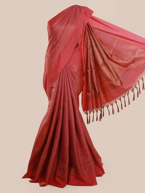 Pothys Pink Solid Silk Cotton Saree