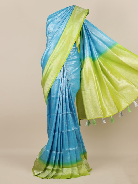 Pothys Blue Woven Design Jute Silk Saree