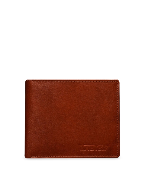 ABYS Men Brown Textured Genuine Leather Two Fold Wallet