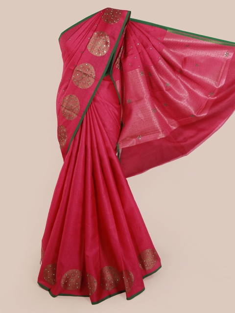 Pothys Pink Woven Design Cotton Blend Saree