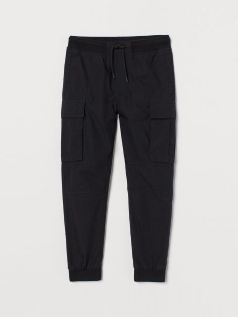 H&M Boys Black Cargo Joggers