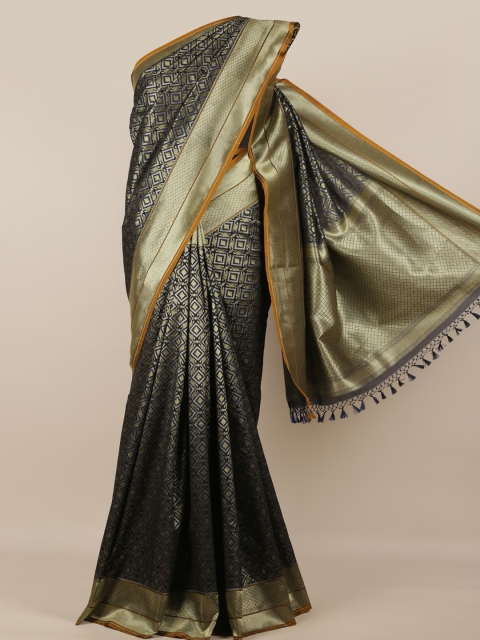 Pothys Black Pure Silk Woven Design Banarasi Saree