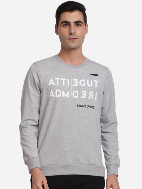 MASH UNLIMITED Men Grey Printed Sweatshirt
