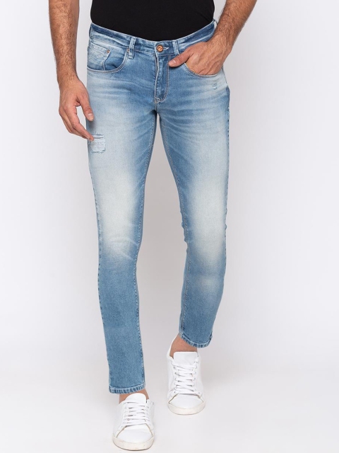 SPYKAR Men Blue Slim Fit Mid-Rise Low Distress Jeans