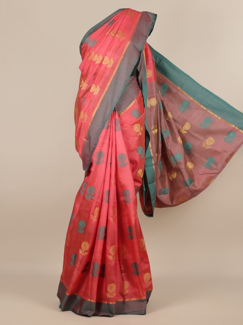 Pothys Pink Woven Design Jute Silk Saree