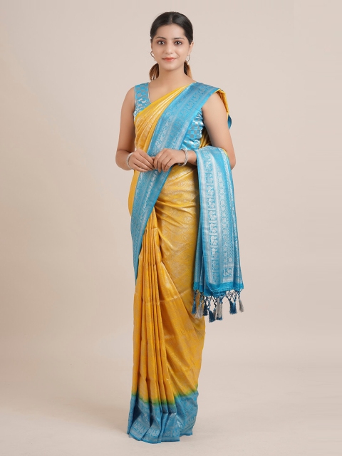 Pothys Yellow Woven Design Jute Silk Saree