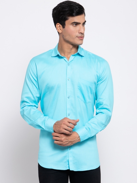 Badoliya & Sons Men Blue Slim Fit Solid Casual Shirt