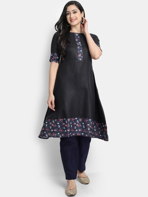 Globon Impex Women Black Kurta