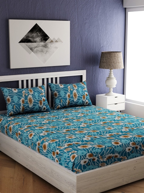 EverHOME Turquoise Blue & White Floral 144 TC Cotton 1 Queen Bedsheet with 2 Pillow Covers
EverHOME Turquoise Blue & White Floral 144 TC Cotton 1 Queen Bedsheet with 2 Pillow Covers