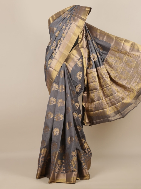 Pothys Grey Woven Design Jute Silk Saree