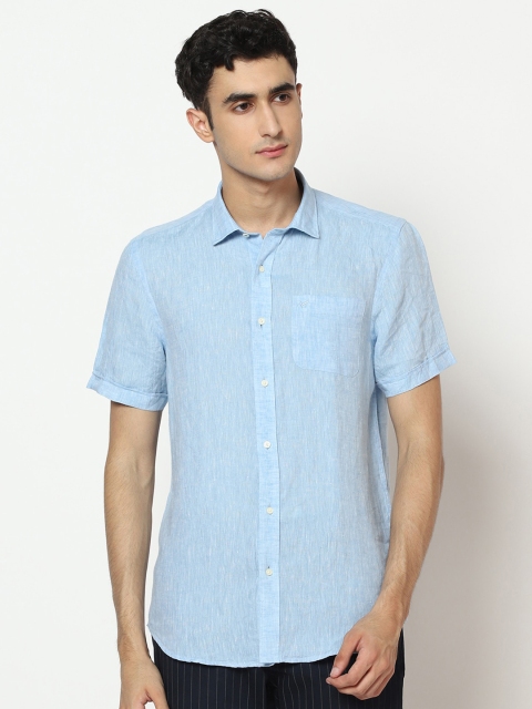 Blackberrys Men Blue Slim Fit Solid Casual Shirt