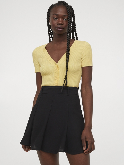 H&M Women Black Short Skirt