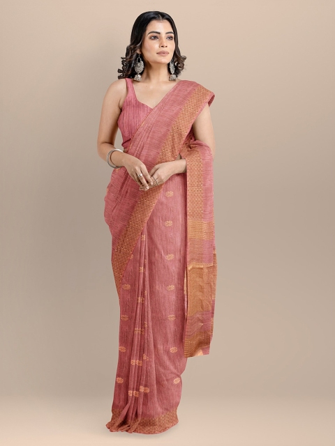 BharatSthali Red Silk Cotton Woven Design Mangalagiri Saree