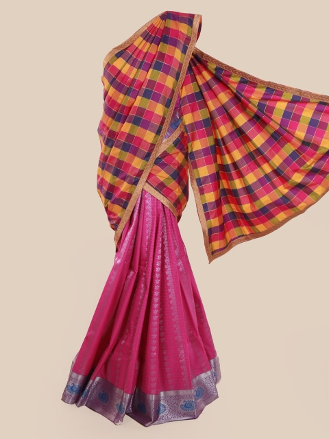 Pothys Multicoloured Woven Design Silk Cotton Saree, Multi