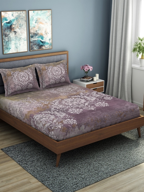 SPACES Organic Cotton Mauve & Tan Brown Floral 180 TC Cotton 1 King Bedsheet with 2 Pillow Covers
SPACES Organic Cotton Mauve & Tan Brown Floral 180 TC Cotton 1 King Bedsheet with 2 Pillow Covers