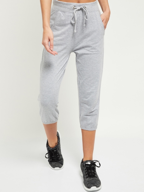 max Women Grey Melange Solid Regular Fit Regular Shorts