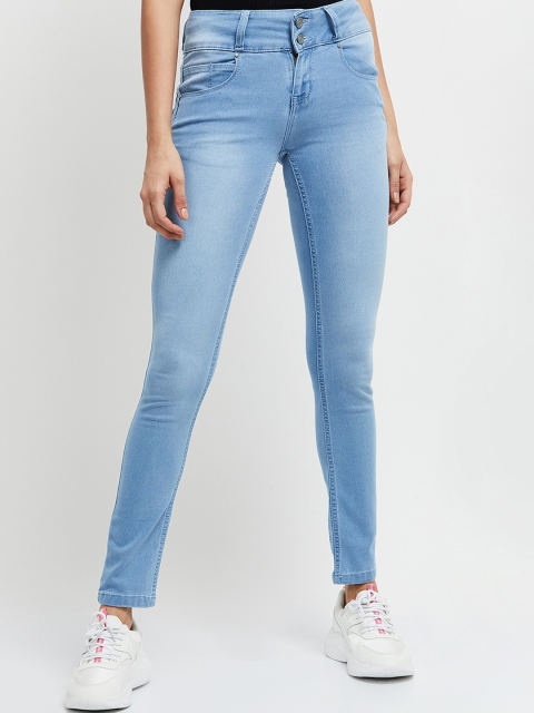 max Women Blue Regular Fit Mid-Rise Clean Look Stretchable Jeans