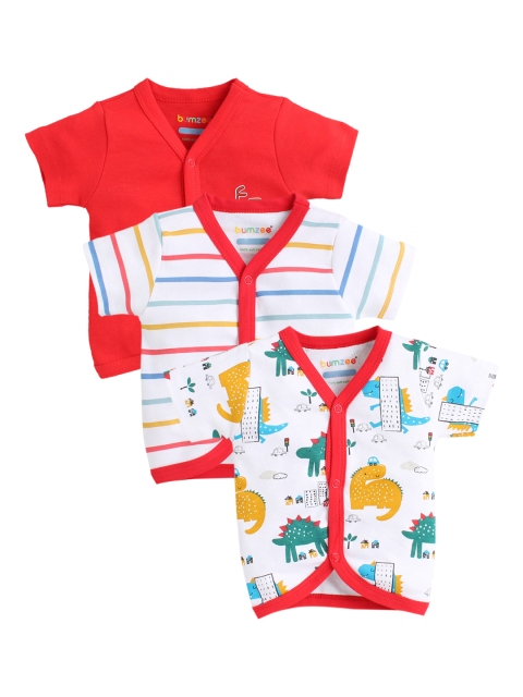 BUMZEE Infant Kids Pack Of 3 Jhablas, Red