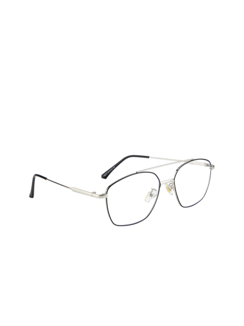 Clark N Palmer Unisex Black & Rose Gold Solid Full Rim Aviator Frames