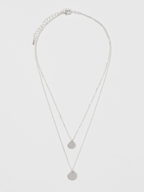 H&M Women Silver-Toned Two-Strand Necklace