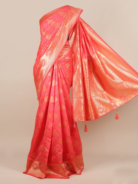 Pothys Pink Woven Design Jute Silk Saree