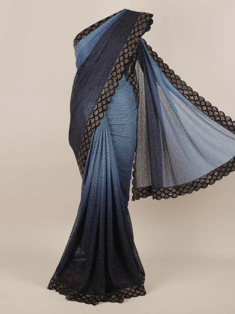Pothys Blue Embellished Net Saree