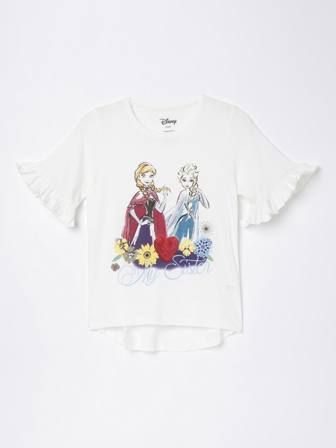 Fame Forever by Lifestyle White Frozen Printed Flared Sleeves Pure Cotton High-Low Top
Fame Forever by Lifestyle White Frozen Printed Flared Sleeves Pure Cotton High-Low Top
