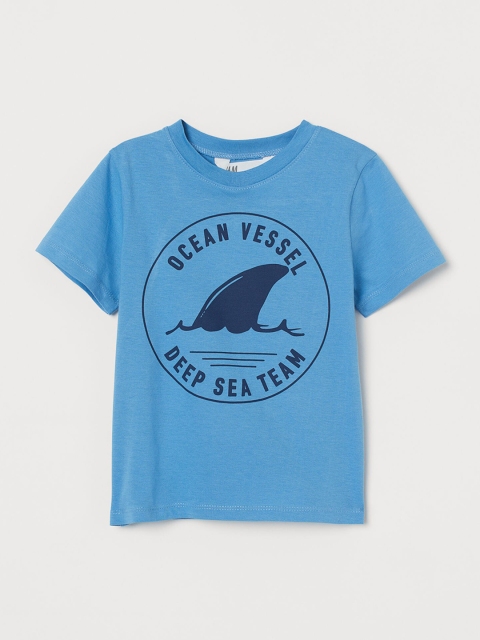 H&M Boys Blue Printed T-shirt