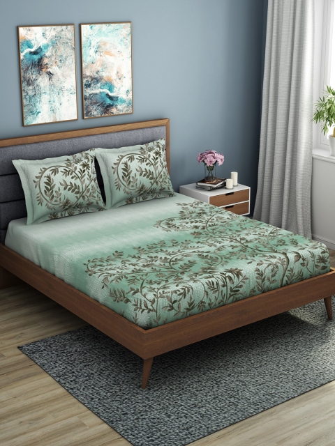 SPACES Organic Cotton Sea Green & White Floral 180 TC Cotton 1 King Bedsheet with 2 Pillow Covers
SPACES Organic Cotton Sea Green & White Floral 180 TC Cotton 1 King Bedsheet with 2 Pillow Covers