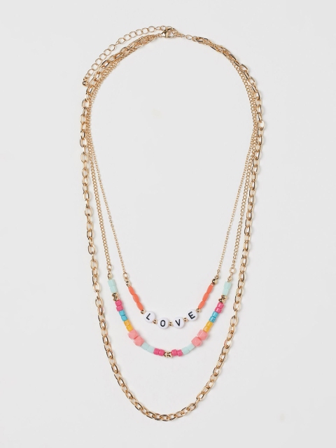 H&M Women Gold-Toned Three-strand necklace