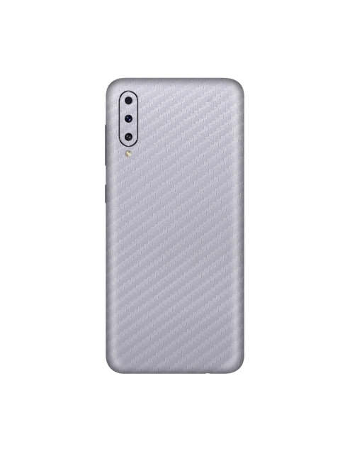 Trendy Skins Silver-Toned Carbon Fibre Pattern Samsung Galaxy A50s Phone Skin