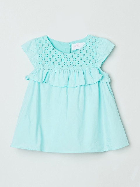 max Girls Green Solid A-Line Dress
