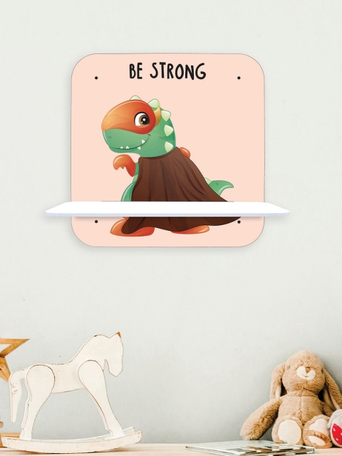 RANDOM Peach-Coloured & Green Kids Wall Shelf