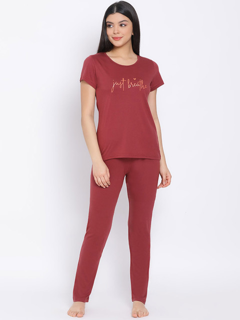 Kanvin Women Red & Orange Printed Lounge T-shirt 
Kanvin Women Red & Orange Printed Lounge T-shirt