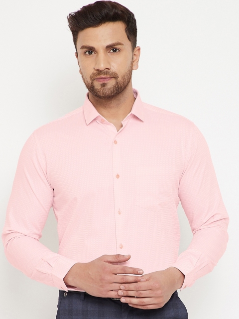 Canary London Men Pink Slim Fit Checked Casual Shirt