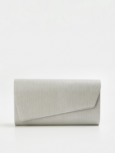 CODE by Lifestyle Silver-Toned Textured Clutch