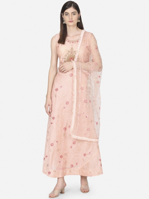 BOMBAY SELECTIONS Women Peach-Coloured & White Embroidered Kurta with Palazzos & Dupatta
BOMBAY SELECTIONS Women Peach-Coloured & White Embroidered Kurta with Palazzos & Dupatta