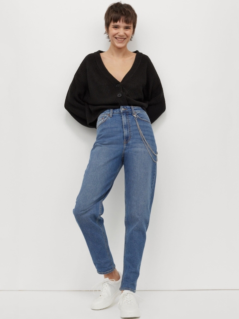 H&M Women Blue Mom High Ankle Jeans