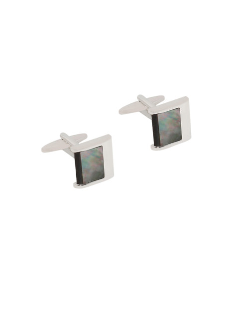 Arrow Silver-Toned & Black Square Cufflinks 
Arrow Silver-Toned & Black Square Cufflinks