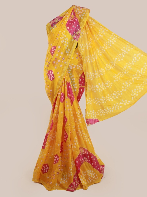 Pothys Yellow & Pink Art Silk Dyed Saree