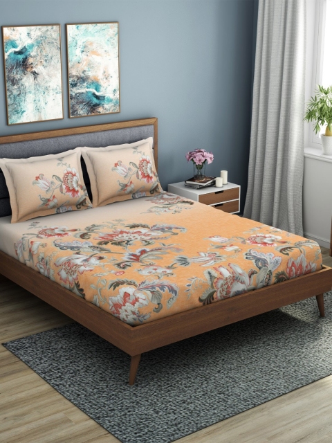 SPACES Organic Cotton Orange & White Floral 180 TC Cotton 1 King Bedsheet with 2 Pillow Covers
SPACES Organic Cotton Orange & White Floral 180 TC Cotton 1 King Bedsheet with 2 Pillow Covers