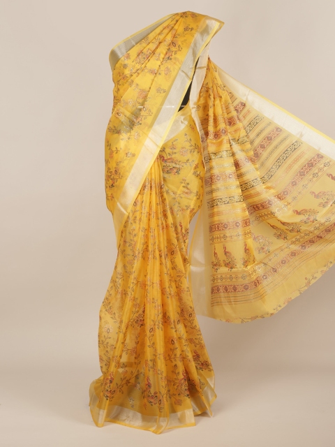 Pothys Yellow Woven Design Tissue Saree