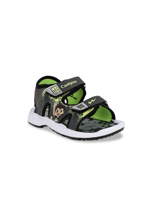 Campus Unisex Kids Grey & Green Comfort Sandals