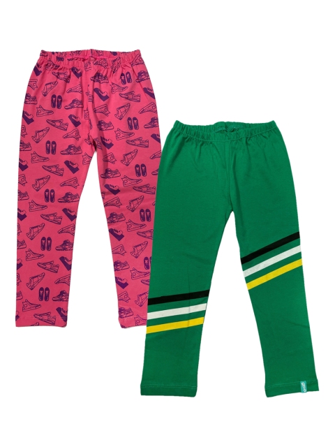 You Got Plan B Pack of 2 Printed Ankle-Length Leggings, Green