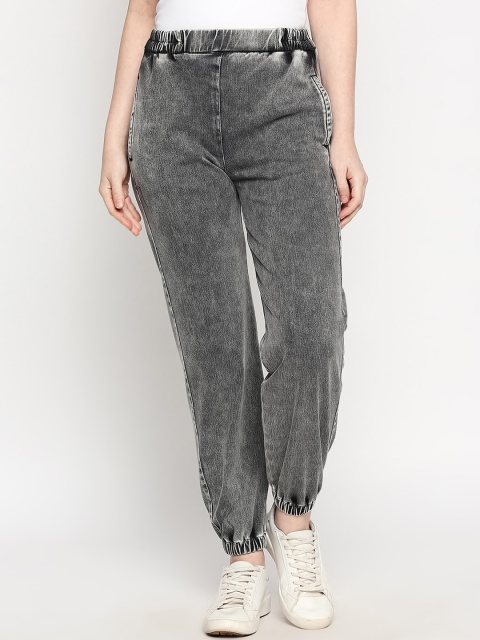 inocenCia Women Black Regular Fit Solid Joggers