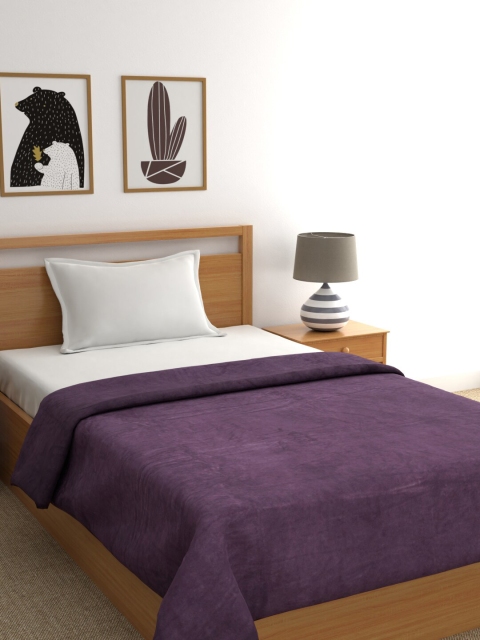 Raymond Home Purple Solid AC Room 270 GSM Single Bed Blanket
