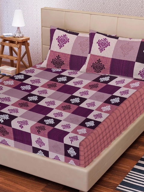 Tistabene Purple & Pink Ethnic Motifs 180 TC Cotton 1 King Bedsheet with 2 Pillow Covers
Tistabene Purple & Pink Ethnic Motifs 180 TC Cotton 1 King Bedsheet with 2 Pillow Covers