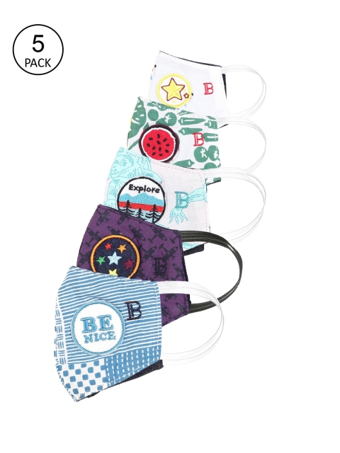 Bene Kleed Kids Pack Of 5 Multicoloured Printed 5-Ply Reusable Protective Outdoor Masks, White
Bene Kleed Kids Pack Of 5 Multicoloured Printed 5-Ply Reusable Protective Outdoor Masks, White