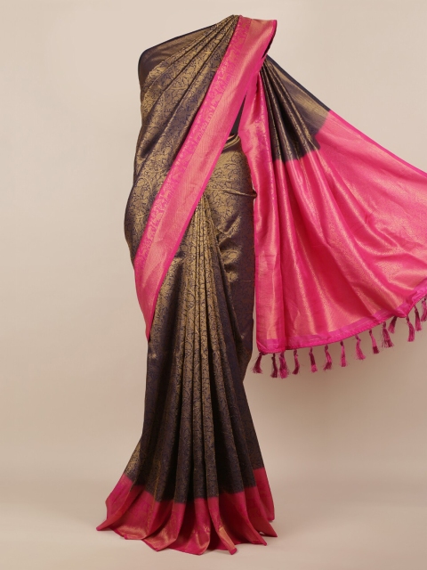 Pothys Gold-Toned Woven Design Jute Silk Saree